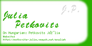 julia petkovits business card